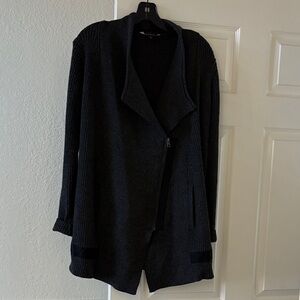 Athleta Charcoal Zip-Up Cardigan